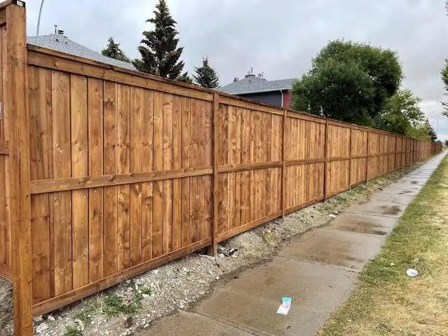 Fence installation project in Calgary