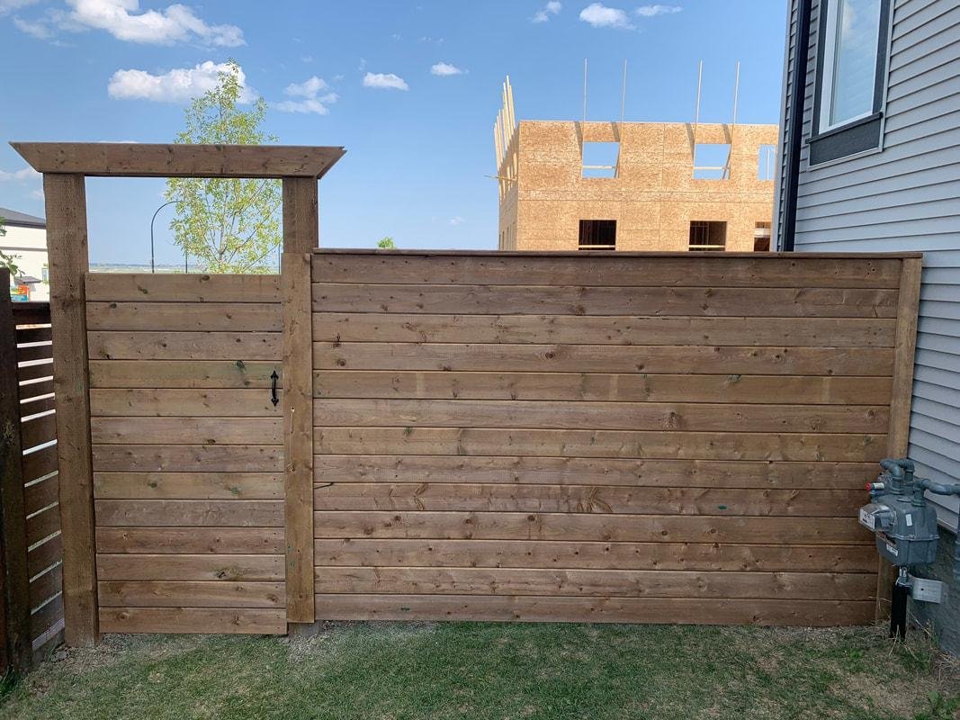 Privacy fence installation project in Evanston, Calgary