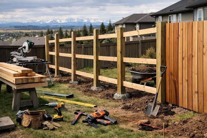 Residential fence replacement project in Cranston, Calgary